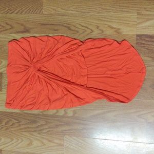 Women’s High-Low Twist Front Skirt - Orange